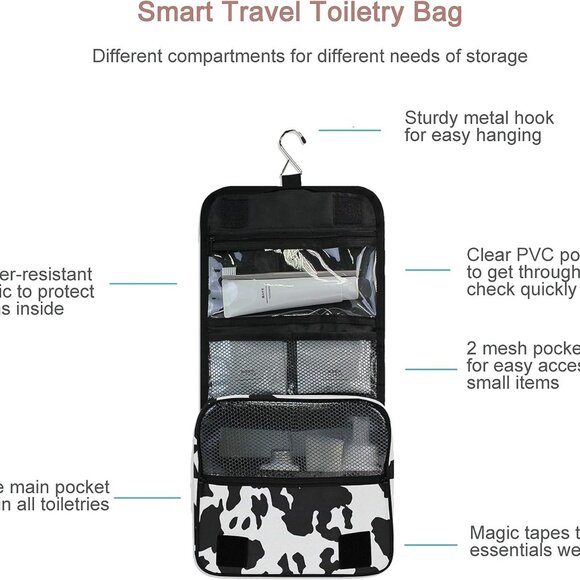 Hanging Travel Toiletry Bag Kit Makeup Case Cosmetics Organizer for Men Women - Picture 3 of 7